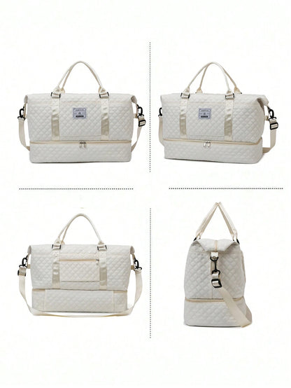 2PCS Large Capacity Travel Duffel Bag, Wet and Dry Separation Fitness Bag, Weekend Overnight Shoulder Bag, Hospital Necessary Mommy Bag, Travel Bag, Holiday Bag, Weekend Bag, Overnight Bag, with a Pull Bar Bag, with Shoe Storage, Boarding Bag, Cosmetics Storage Bag for Suitcase Gym Bag Duffle Bag for Luggage Carry on Bag College Bag Luggage Bags Weekender Bag Hospital Bag Winter Bag for School School Accessories School Stuff