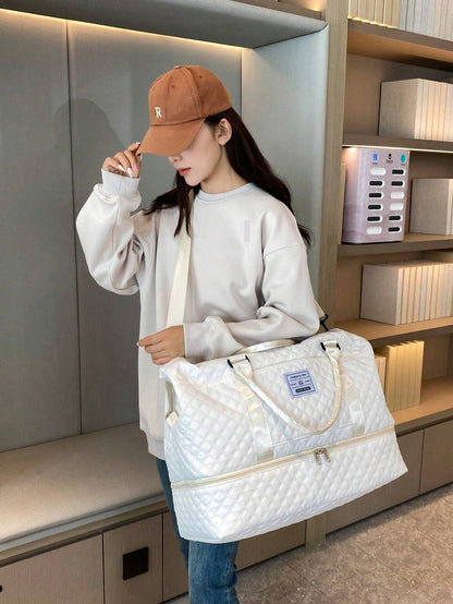 2PCS Large Capacity Travel Duffel Bag, Wet and Dry Separation Fitness Bag, Weekend Overnight Shoulder Bag, Hospital Necessary Mommy Bag, Travel Bag, Holiday Bag, Weekend Bag, Overnight Bag, with a Pull Bar Bag, with Shoe Storage, Boarding Bag, Cosmetics Storage Bag for Suitcase Gym Bag Duffle Bag for Luggage Carry on Bag College Bag Luggage Bags Weekender Bag Hospital Bag Winter Bag for School School Accessories School Stuff