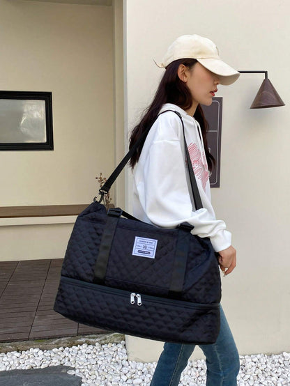 2PCS Large Capacity Travel Duffel Bag, Wet and Dry Separation Fitness Bag, Weekend Overnight Shoulder Bag, Hospital Necessary Mommy Bag, Travel Bag, Holiday Bag, Weekend Bag, Overnight Bag, with a Pull Bar Bag, with Shoe Storage, Boarding Bag, Cosmetics Storage Bag for Suitcase Gym Bag Duffle Bag for Luggage Carry on Bag College Bag Luggage Bags Weekender Bag Hospital Bag Winter Bag for School School Accessories School Stuff