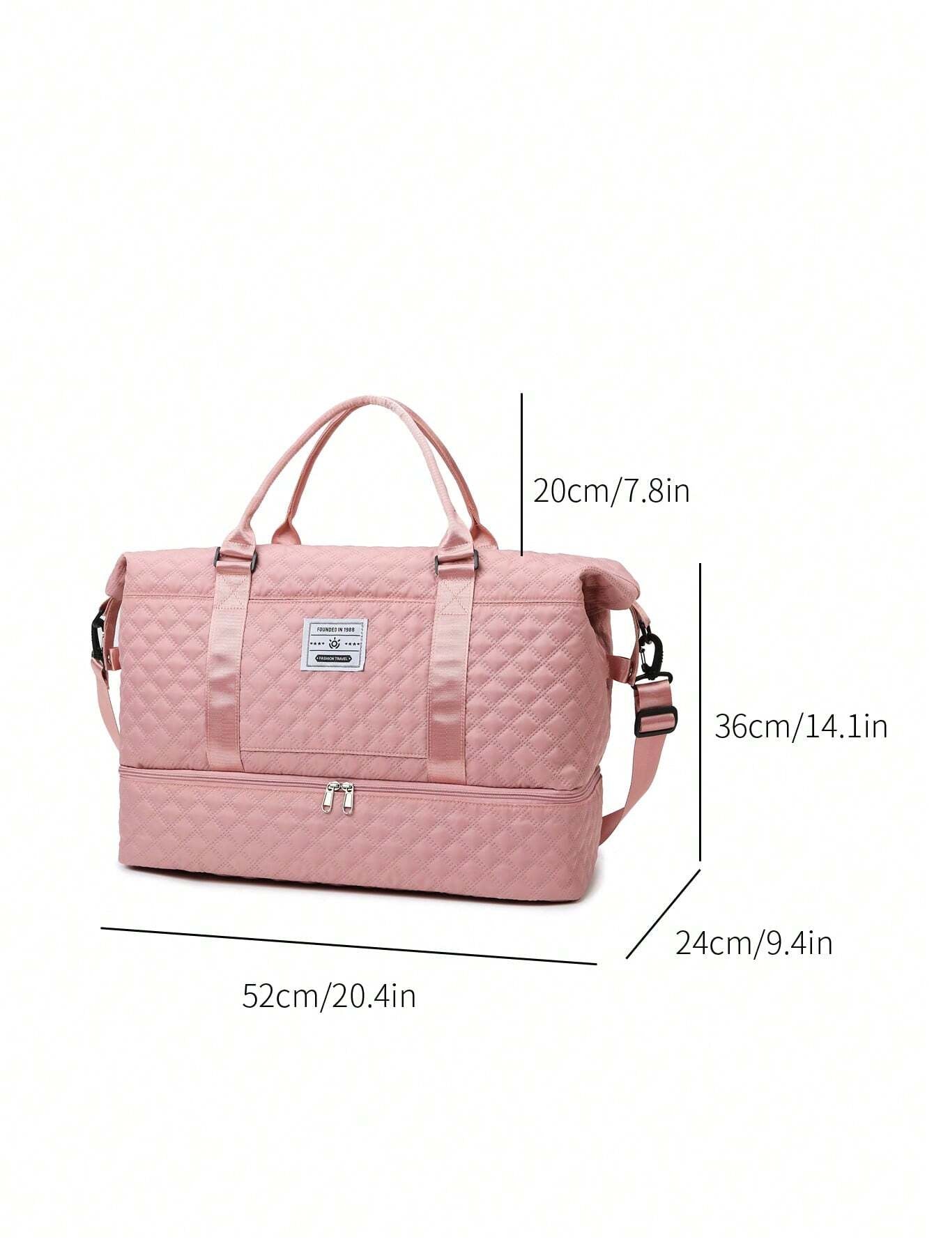 2PCS Large Capacity Travel Duffel Bag, Wet and Dry Separation Fitness Bag, Weekend Overnight Shoulder Bag, Hospital Necessary Mommy Bag, Travel Bag, Holiday Bag, Weekend Bag, Overnight Bag, with a Pull Bar Bag, with Shoe Storage, Boarding Bag, Cosmetics Storage Bag for Suitcase Gym Bag Duffle Bag for Luggage Carry on Bag College Bag Luggage Bags Weekender Bag Hospital Bag Pink Winter Bag for School School Accessories School Stuff